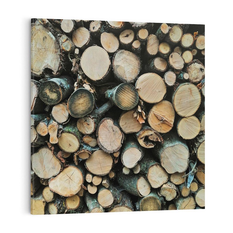 Obraz na płótnie 40x40 - Bliskość Natury - drewno, las