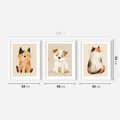 Zestaw obrazy w ramie 40x50 galeria - dla, dzieci, kot, pies, boho - rama biała