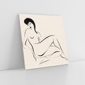 Obraz na płótnie 40x40 - Piękno w Minimalizmie - abstrakcyjny rysunek, minimalistyczna kreska