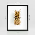 Plakat w ramie 40x50 - Ekskluzywny Akcent - złoty, ananas - rama czarna