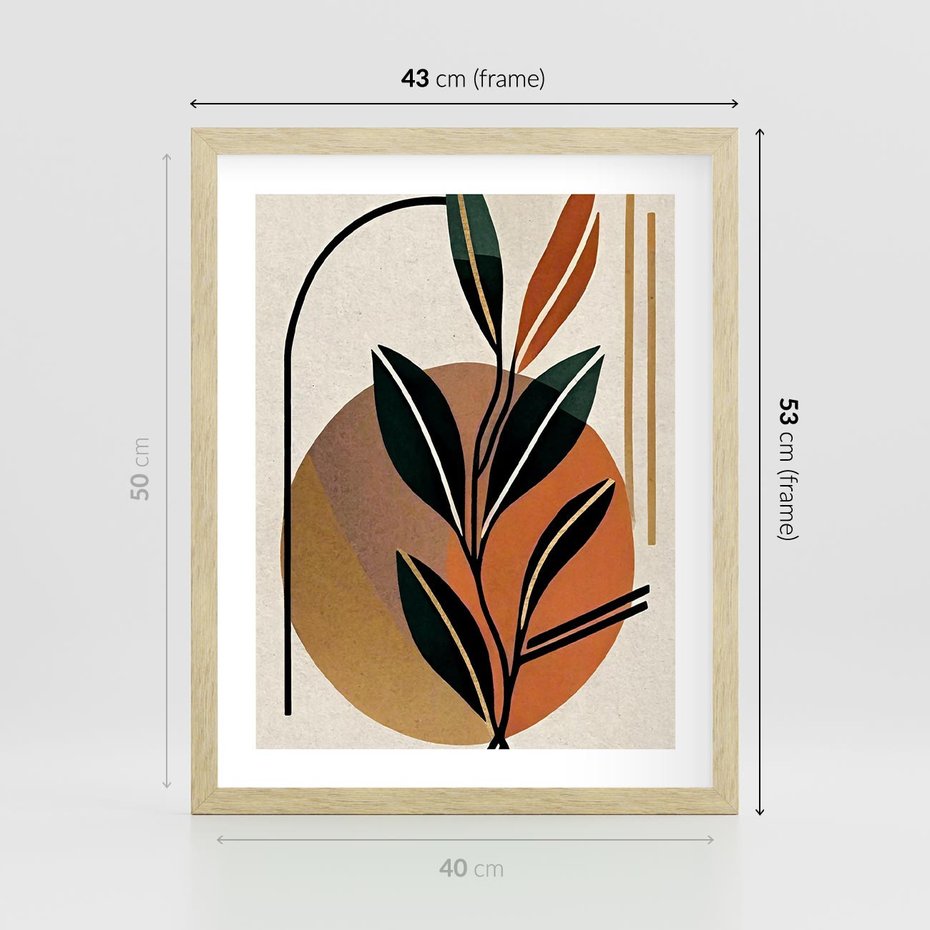 Plakat w ramie 40x50 - Boho Impulsy Kreatywności - boho obraz, abstrakcja - rama drewno