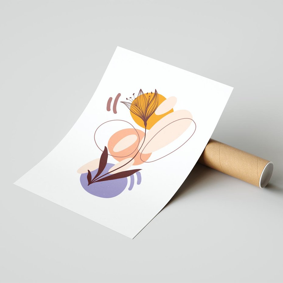 Plakat bez ramy 21x30 - Kwiatowa Impresja - abstrakcyjna sztuka, plamy