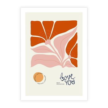 Plakat bez ramy 21x30 - Miłość w Kwiatowym Sercu - kwiaty, miłość