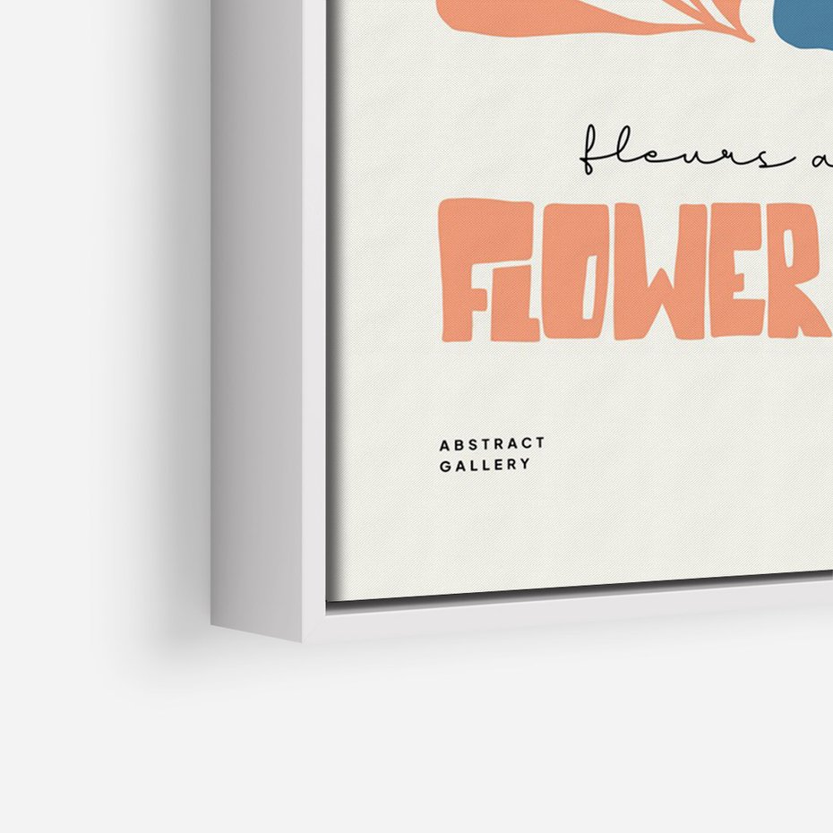 Obraz w ramie 50x70 - Rozbijające Widoki - kwiaty, nowoczesny plakat - rama biała