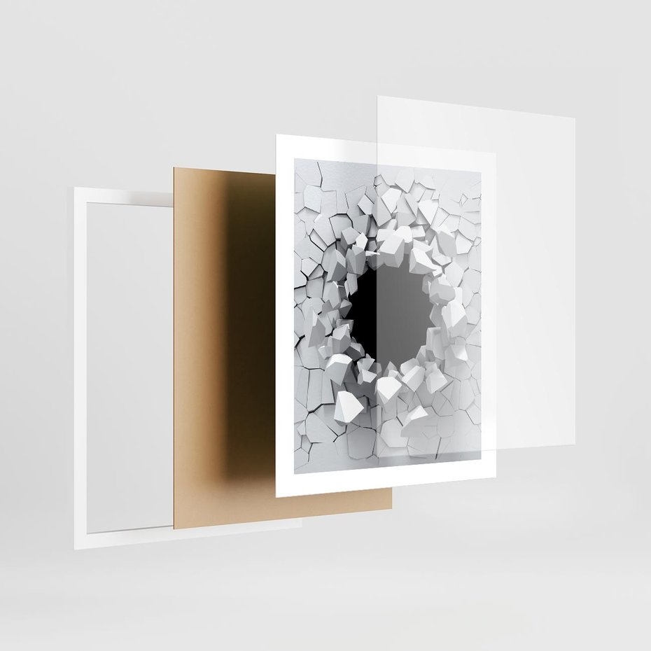 Plakat w ramie 40x50 - Nowoczesna Abstrakcja - grafika, nowoczesna - rama biała