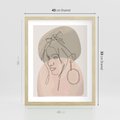 Plakat w ramie 40x50 - Kobieta w Linii: Akwarelowa Harmonia - kobieta one line, grafika - rama drewno