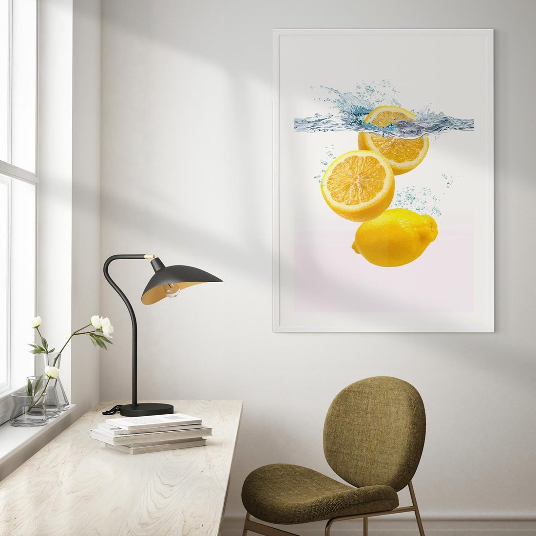 Plakat bez ramy 40x50 - Świeże cytryny pełne smaku - cytryny, owoce