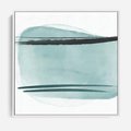 Obraz w ramie 50x50 - Turkusowy Świat - minimlizm, abstrakcja - rama biała