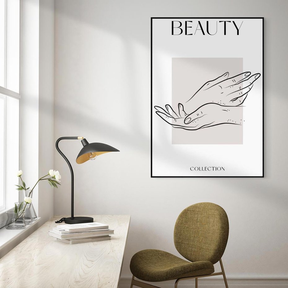 Obraz w ramie 70x100 - Wibracje Nieprzewidywalnych Form - bogo plakat, dłonie - rama czarna