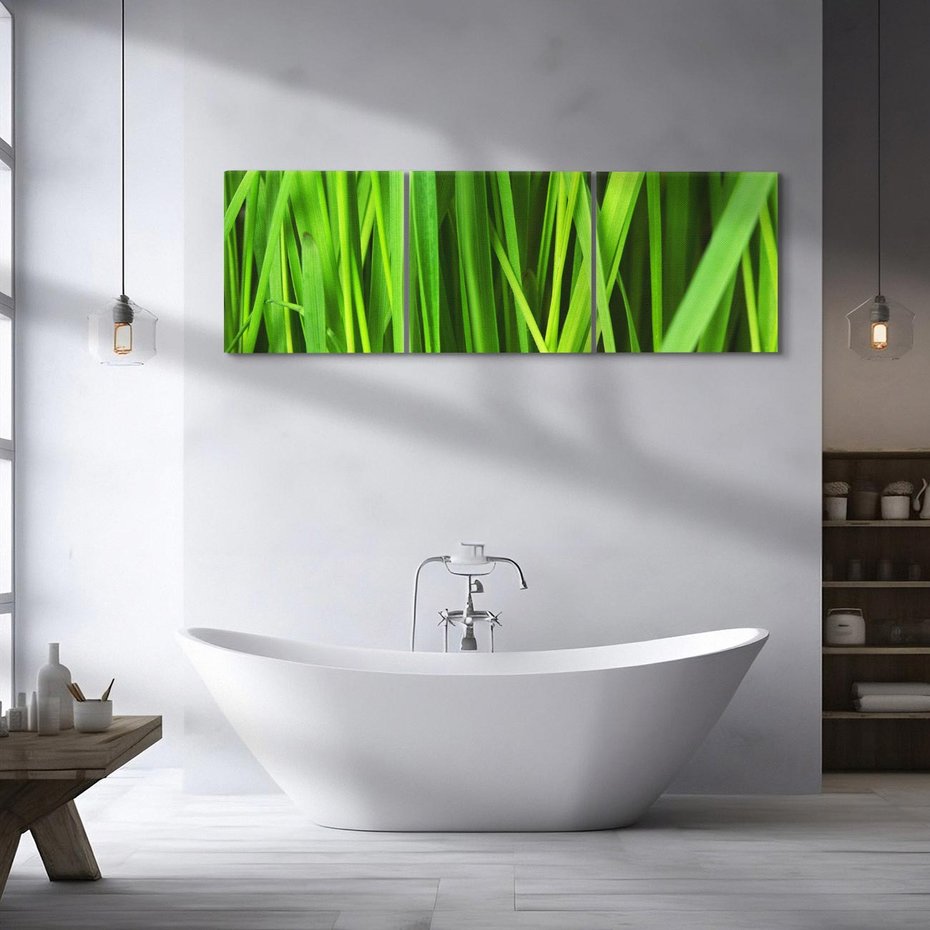 Obraz na płótnie 90x30 - Trawa w abstrakcji: natura przekształcona - trawa, abstrakcja