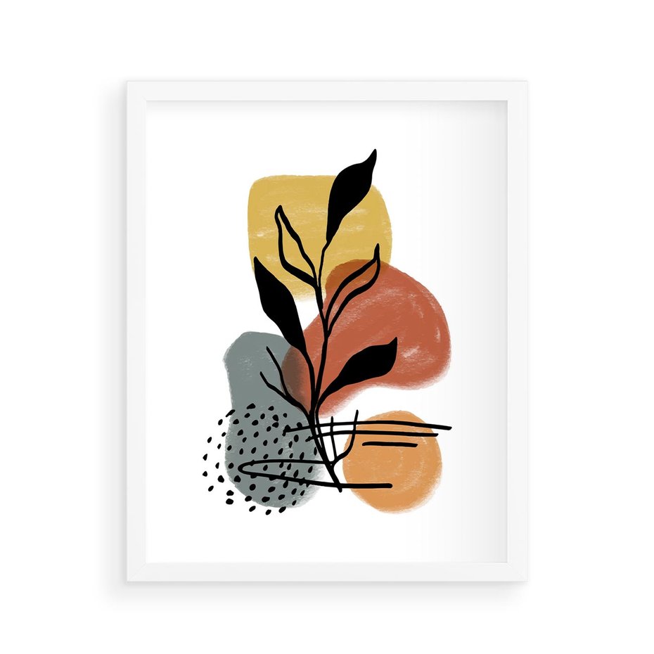 Plakat w ramie 40x50 - Energetyczne Refleksje - abstrakcja, sztuka nowoczesna - rama biała