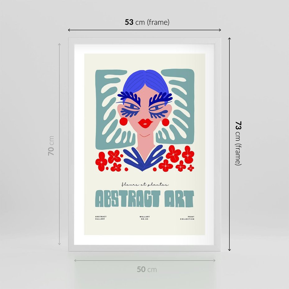 Plakat w ramie 50x70 - Podróżne Impulsy - abstrakcja, kobieta - rama biała