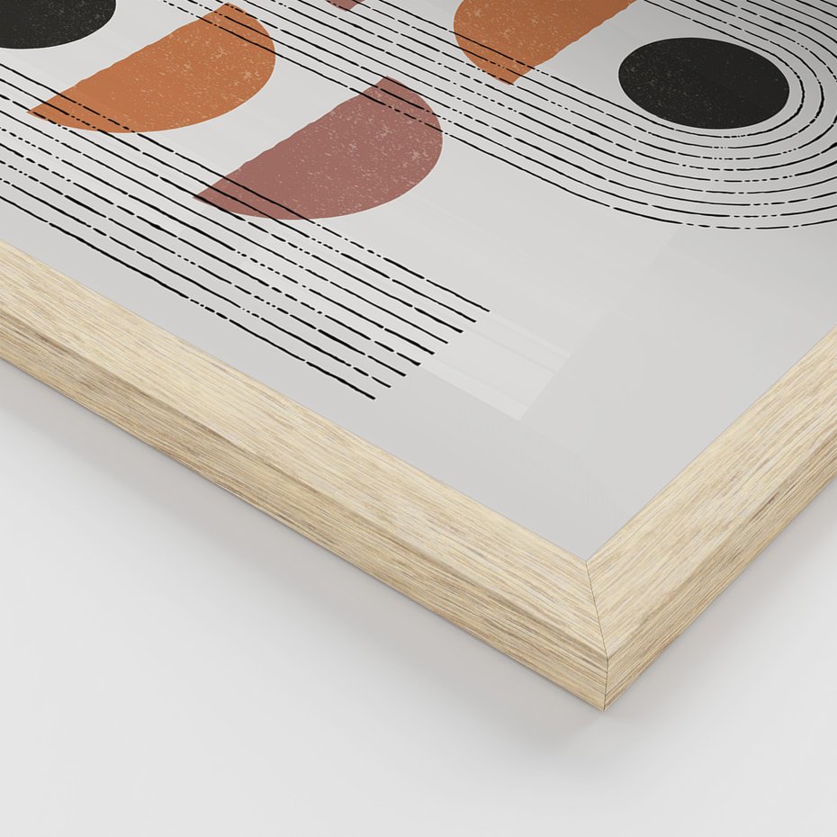 Zestaw obrazy w ramie 30x40 galeria - Geometryczne, scandi, minimalizm - rama drewno