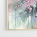 Obraz w ramie 50x50 - Efemeryczne Kwitnienie Drzew - akwarela, rozmyte pastelowe tłó - rama drewno