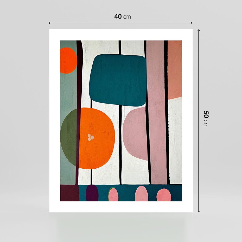 Plakat bez ramy 40x50 - Migotliwa Aura Serca - abstrakcyjny obraz olejny, dziwne formy