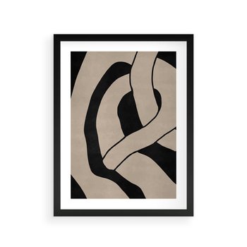 Plakat w ramie 40x50 - Obce Wariacje - abstrakcyjne linie, mroczny plakat - rama czarna