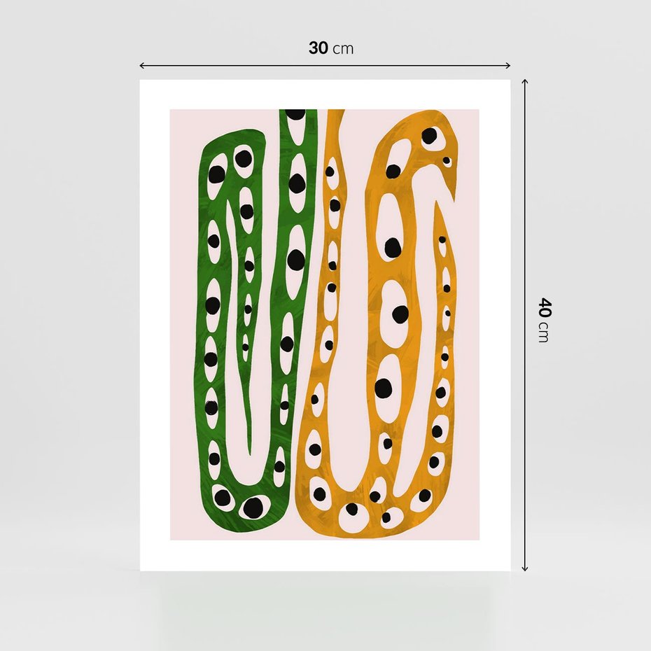 Plakat bez ramy 30x40 - Migocące Zmaganie - abstrakcyjny obraz, dziwne kształty