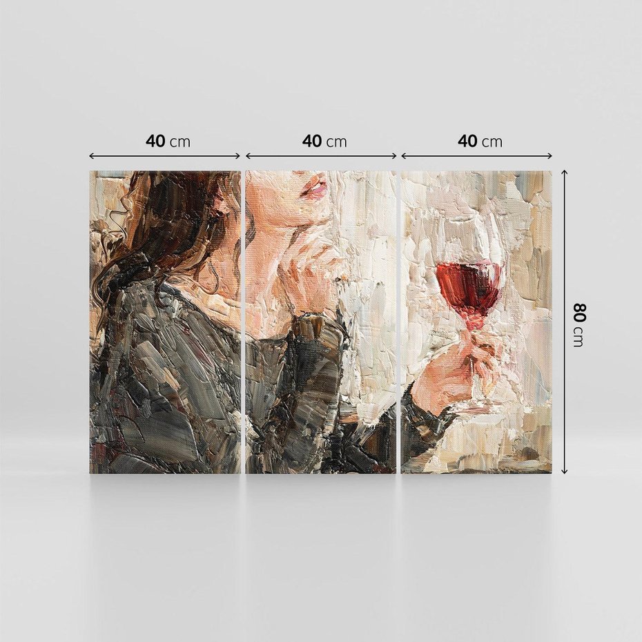 Obraz na płótnie 120x80 - Esencja - kobieta wino obraz impresonizm olej na płótnie