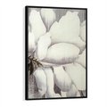 Obraz w ramie 70x100 - Tekstura Kwiatu - białe kwiaty, duży kwiat - rama czarna