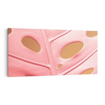 Obraz na płótnie 120x60 - Różowa monstera w pełnym rozkwicie - różowa, monstera