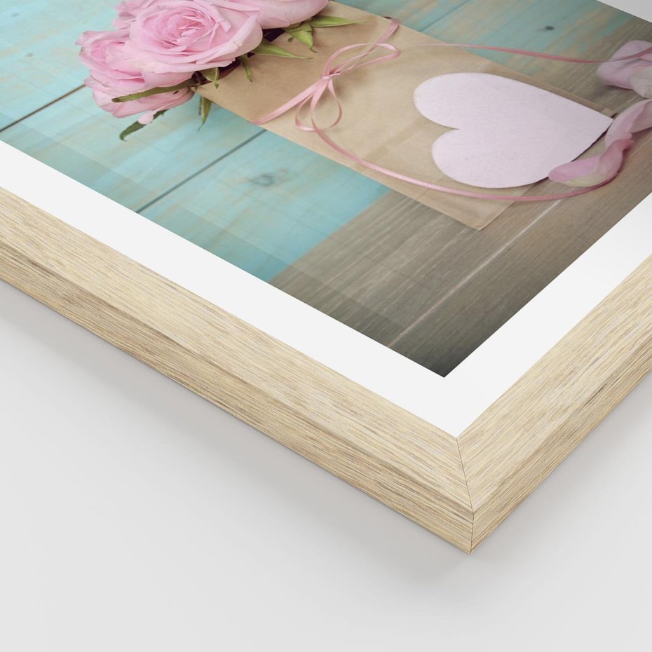 Plakat w ramie 30x40 - Uczucie W Pełnym Rozkwicie - kwiaty, romantyczne - rama drewno