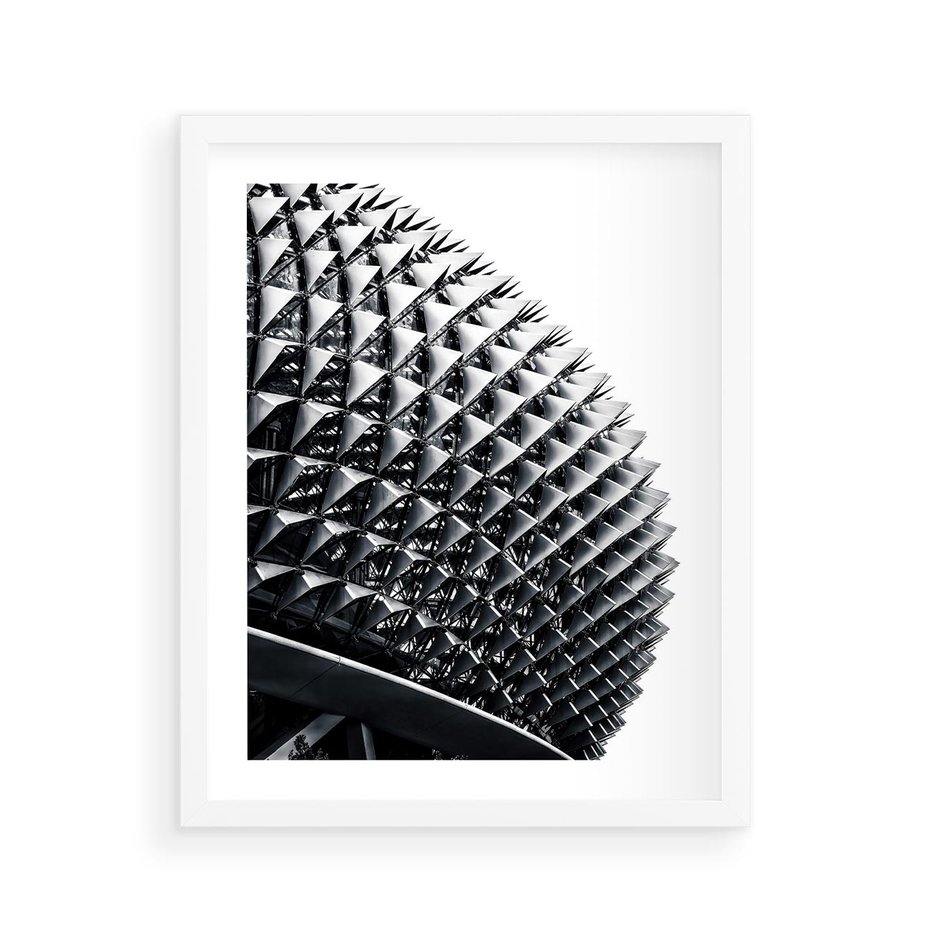 Plakat w ramie 40x50 - Nowoczesność w Czerni i Bieli: Architektoniczna Piękność - nowoczesna architektura, black and white - rama biała