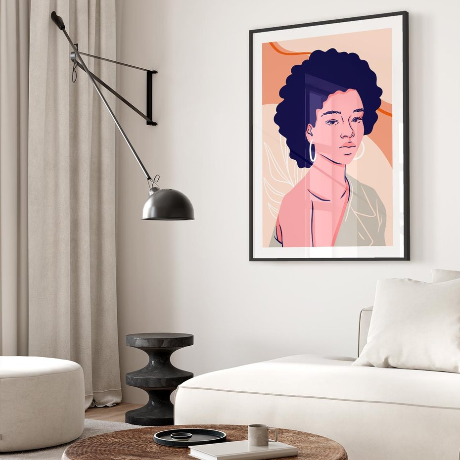 Plakat bez ramy 50x70 - Kobiecy Kształt Świata - nowoczesny plakat, styl retro