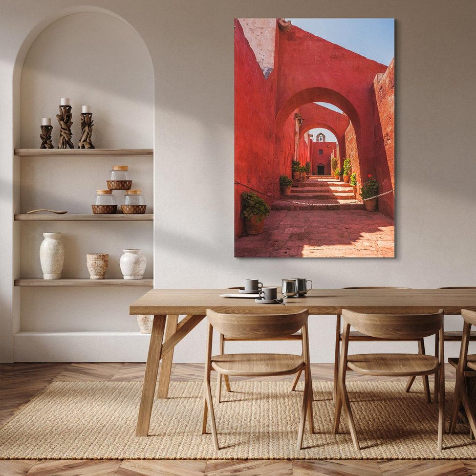 Obraz na płótnie 80x120 - Perspektywa Uliczki - uliczka, perspektywa