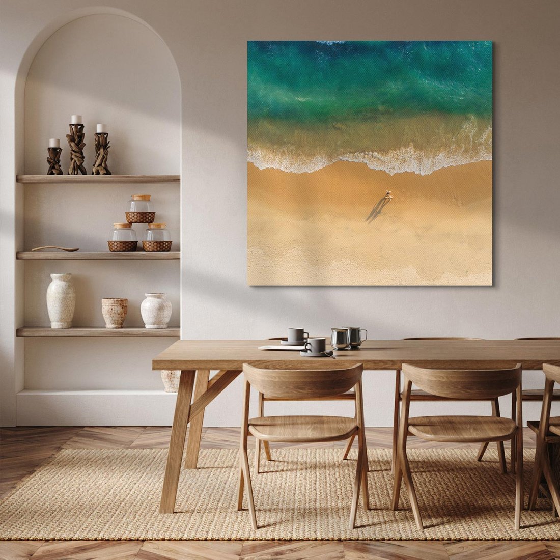 Obraz na płótnie 50x50 - Oaza Relaksu - plaża, morze
