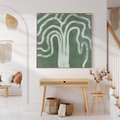 Obraz w ramie 50x50 - Inspirujące Zawiłości Zieleni - abstrakcyjny kształt, zielony plakat - rama drewno