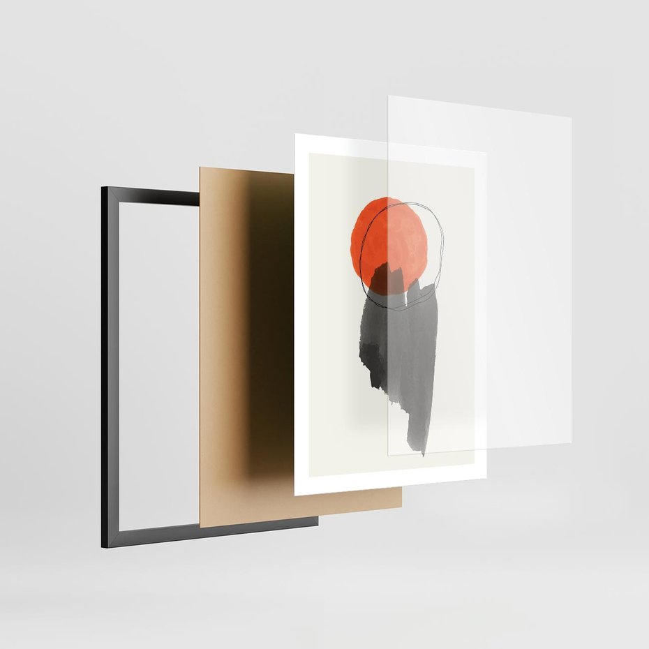 Plakat w ramie 50x70 - Księga Form - abstrakcyjne nieregularne plamy, czarny - rama czarna