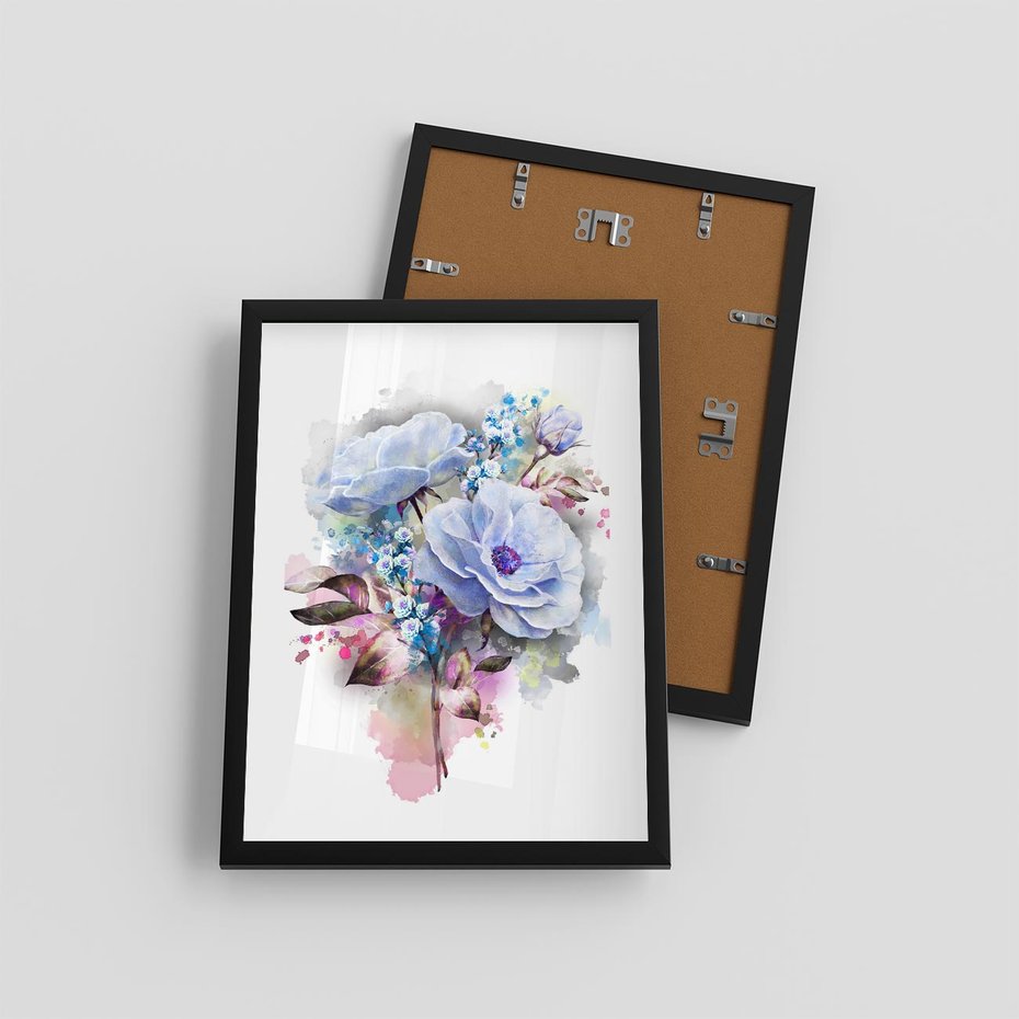 Plakat w ramie 30x40 - Kolorowa Ekspresja - kwiaty, graficzne - rama czarna