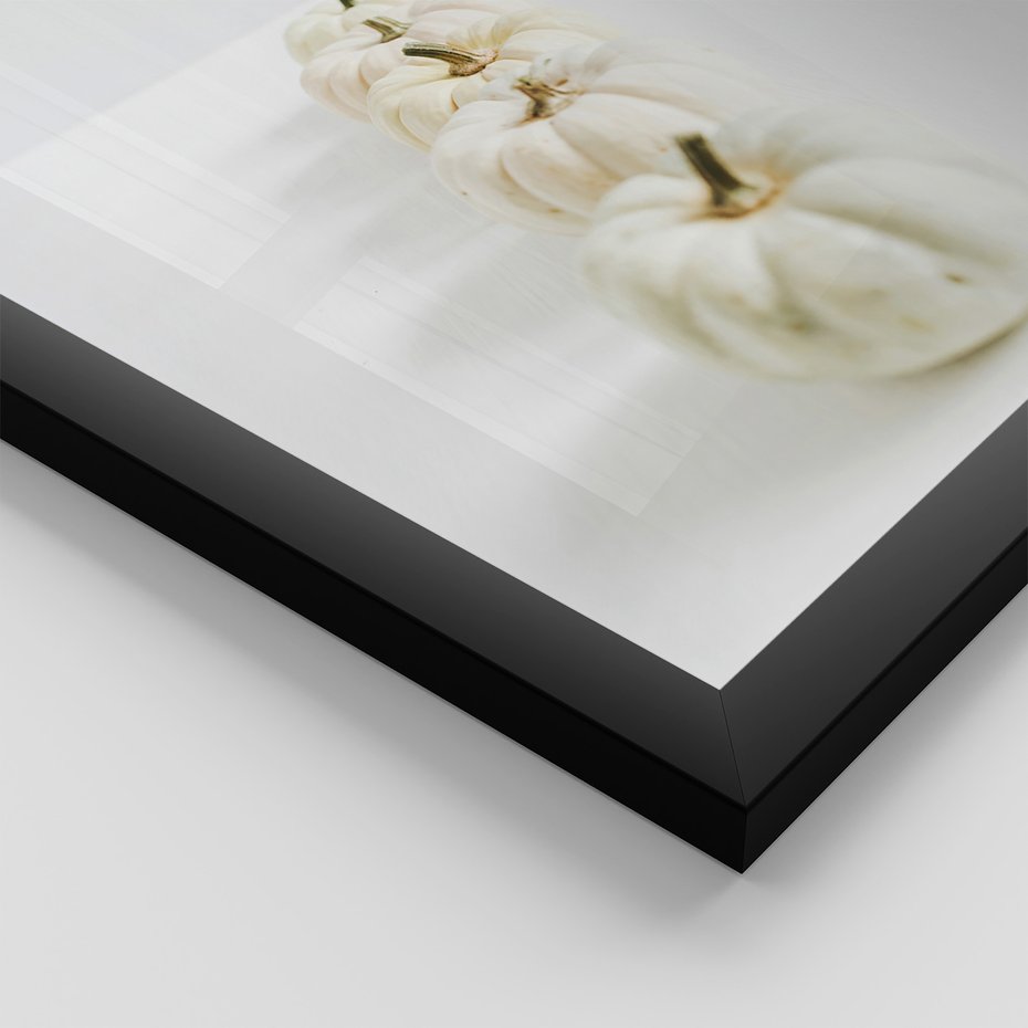 Zestaw obrazy w ramie 30x40 galeria - Białe, dynie, minimalizm - rama czarna