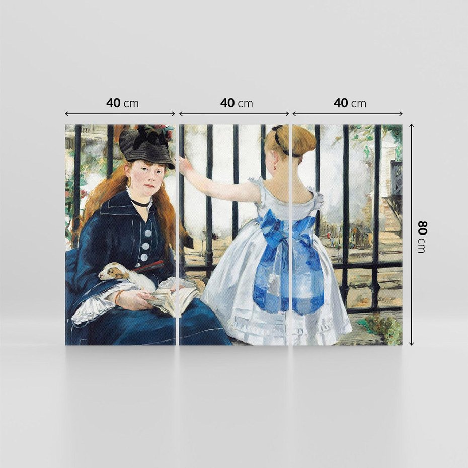 Obraz na płótnie 120x80 - "Kolej" (1873) Edouard Manet - Reprodukcja - reprodukcja, obraz na płótnie