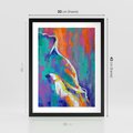 Plakat w ramie 30x40 - Olejne Wibrujące Emocje - abstrakcyjny obraz, różne kolorowe maźnięcia pędzla - rama czarna