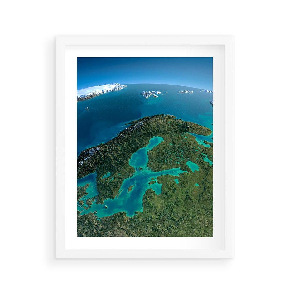 Plakat w ramie 40x50 - Beztroski widok na ocean - widok, ocean - rama biała