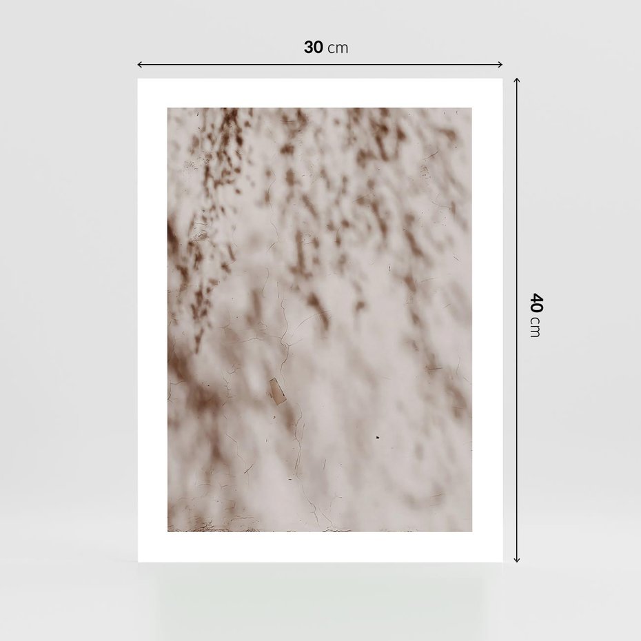 Plakat bez ramy 30x40 - Cień Gałęzi - beżowa ściana, cień gałęzi