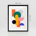 Plakat w ramie 30x40 - Harmonijne Przenikanie Form - nowoczesna sztuka, geometryczna kolorowa grafika - rama czarna