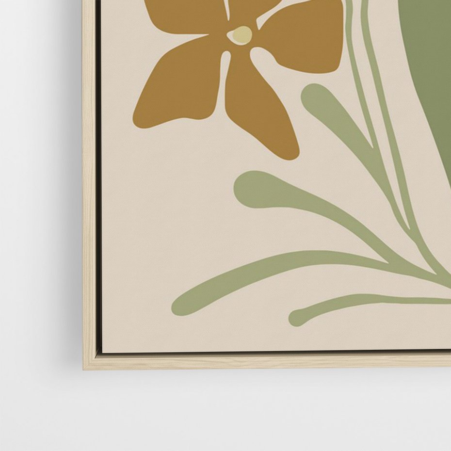 Obraz w ramie 80x120 - Subtelność Utajona - nowoczesny plakat, roślinność - rama drewno