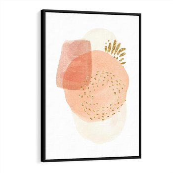 Obraz w ramie 70x100 - Migotliwe Kształty i Plamy - abstrakcyjne akwarelowe plamy, minimalizm - rama czarna