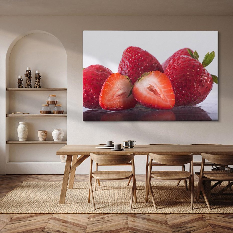 Obraz na płótnie 70x50 - Truskawki Słodki Raj - truskawki, owoce