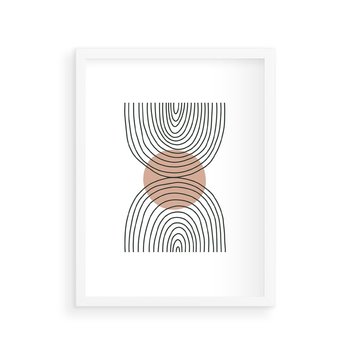 Plakat w ramie 50x70 - Przenikające Widzenia - półkola, koło - rama biała