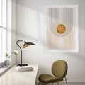 Plakat w ramie 30x40 - Złota Geometria - styl modern, złoto - rama biała