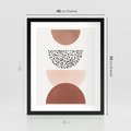 Plakat w ramie 40x50 - Geometryczna Harmonia w Brązach i Beżach - geometryczne kształty, brązy i beże - rama czarna