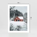 Plakat bez ramy 30x40 - Domek w Górach Pokryty Śniegiem - domek w górach, śnieg