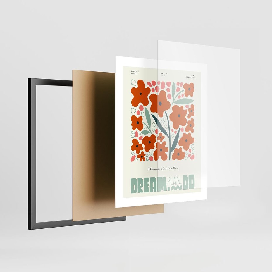 Plakat w ramie 40x50 - Abstrakcyjne Spektrum - kwiaty, abstrakcja - rama czarna