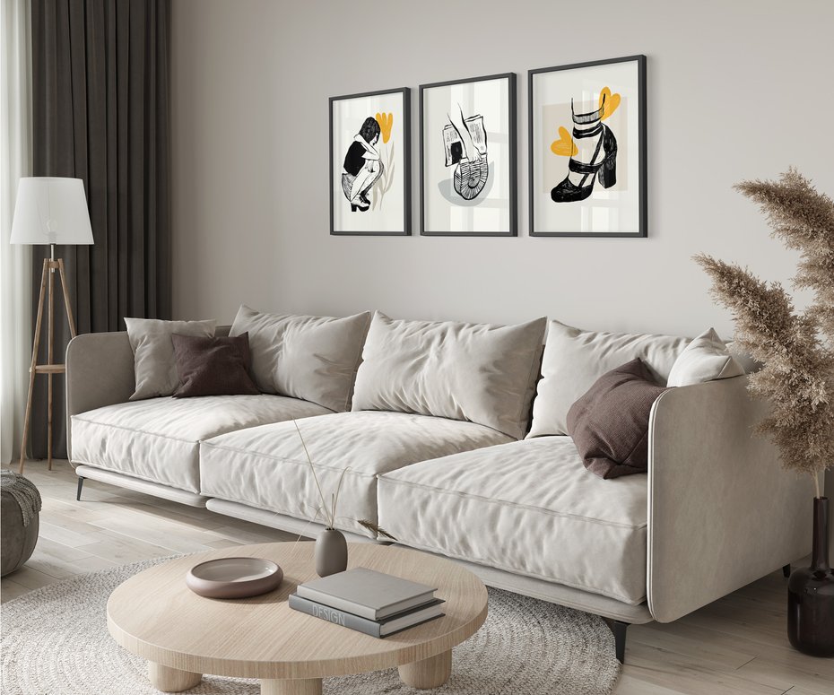 Zestaw obrazy w ramie 30x40 galeria - Moda, fashion, kobieta, szpilki - rama czarna