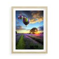 Plakat w ramie 50x70 - Lawendowe Marzenia - lawenda, balony - rama drewno
