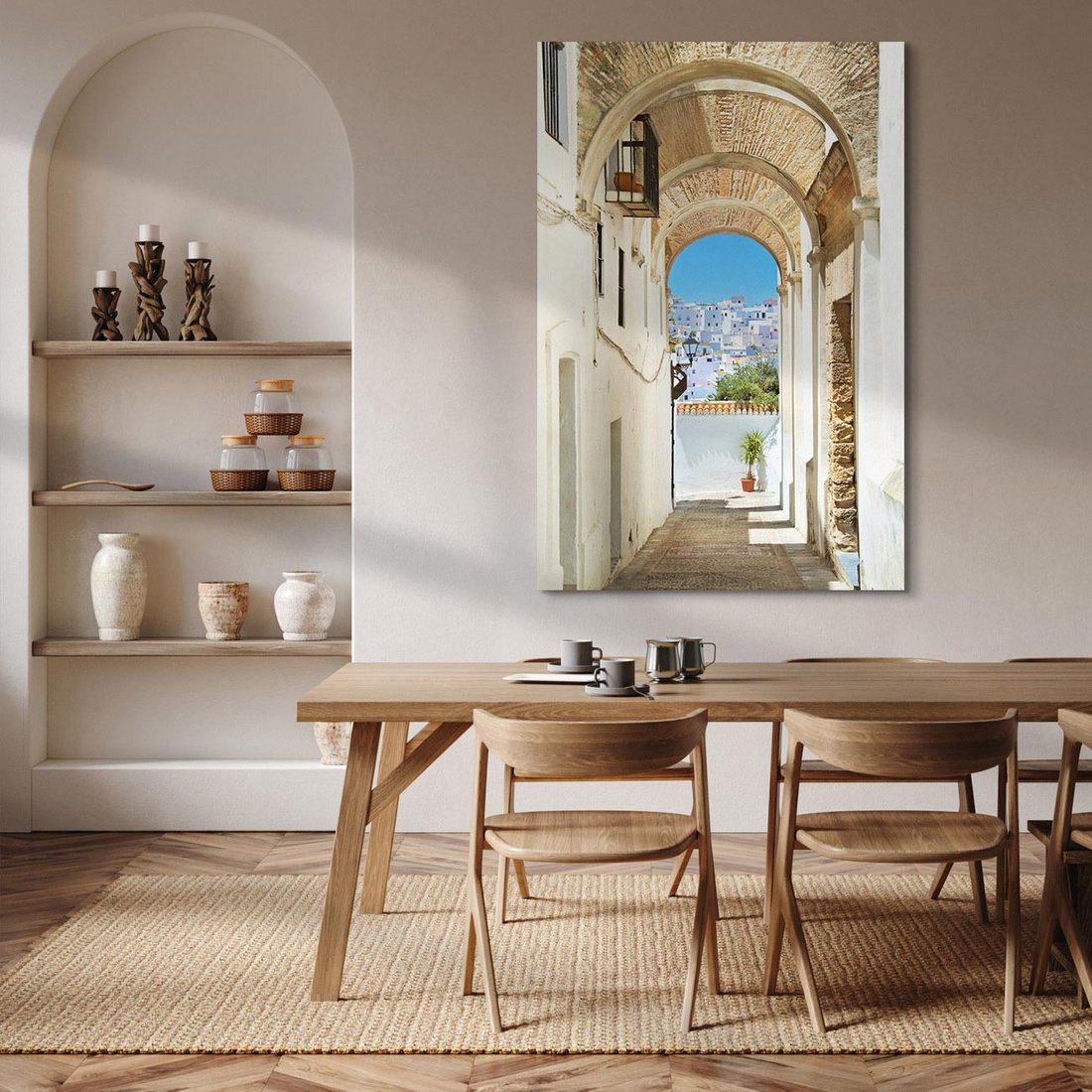 Obraz na płótnie 70x100 - Romantyczna Przeprawa - romantyczna, uliczka