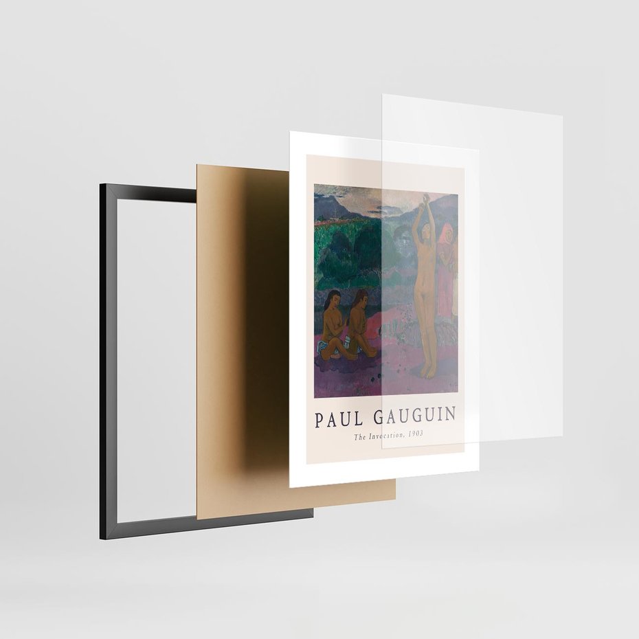 Plakat w ramie 30x40 - Reprodukcja Gauguina: Sztuka Egzotyczna na Plakacie - paul gauguin, plakat - rama czarna